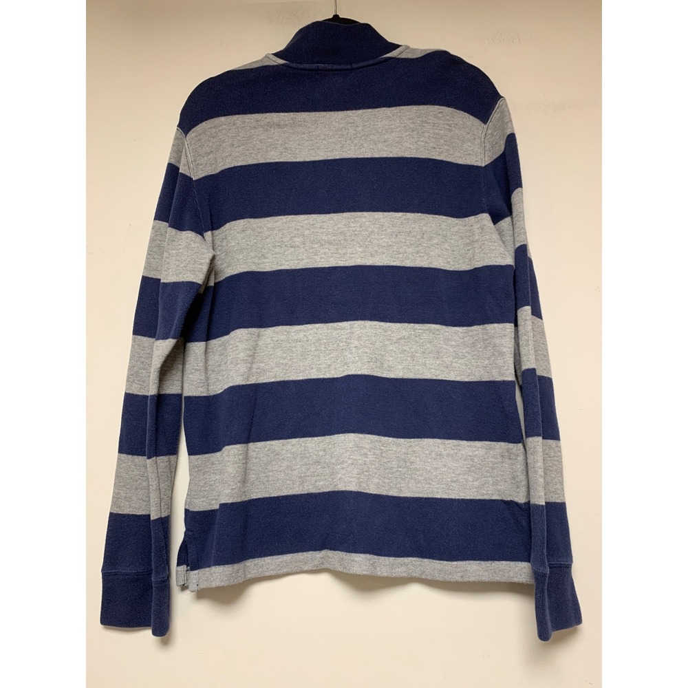 Polo Ralph Lauren Quarter Zip Pullover Kids XL 18-20 Navy Grey Excellent Striped - Picture 7 of 8